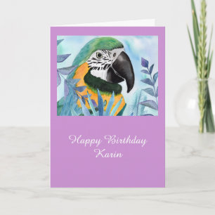 Parrot customisable birthday card
