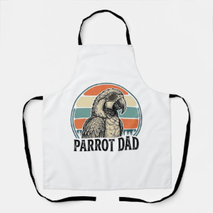 Parrot Dad Vintage Sunset Engraving Shirt Design_1 Apron