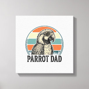 Parrot Dad Vintage Sunset Engraving Shirt Design_1 Canvas Print