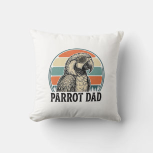 Parrot Dad Vintage Sunset Engraving Shirt Design_1 Cushion