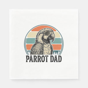 Parrot Dad Vintage Sunset Engraving Shirt Design_1 Napkin