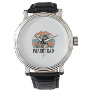 Parrot Dad Vintage Sunset Engraving Shirt Design_1 Watch