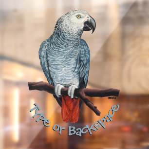 Parrot Decal Personalised Parrot Art Window Cling