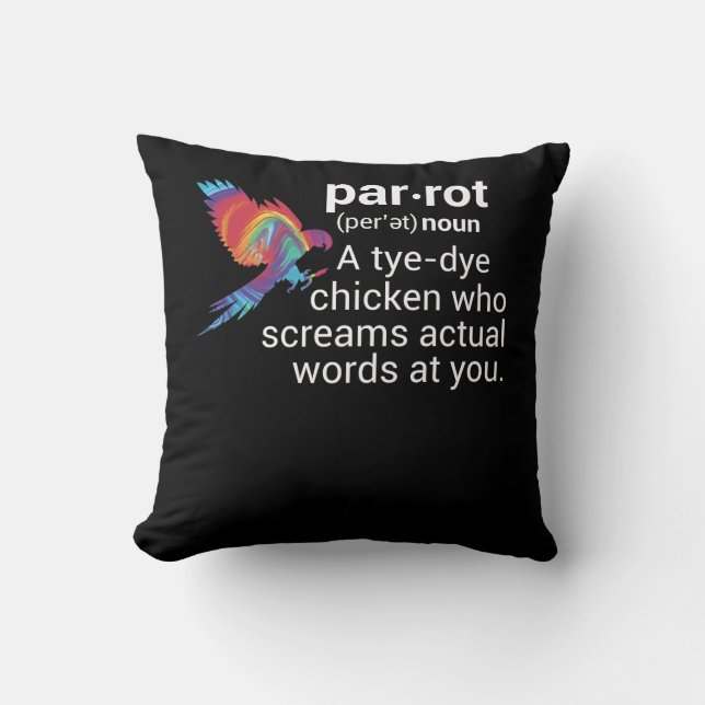 Parrot Definition Funny Zoo Bird Lover Cushion (Front)