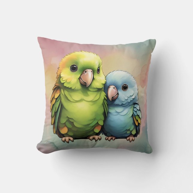 Parrot_design.no.1- by Maaya Prints, Cushion (Front)