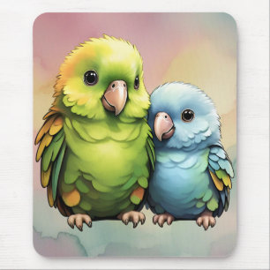 Parrot_design.no.1- by Maaya Prints, Mouse Mat