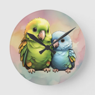 Parrot_design.no.1- by Maaya Prints, Round Clock