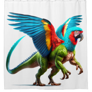Parrot Dinosaur Shower Curtain
