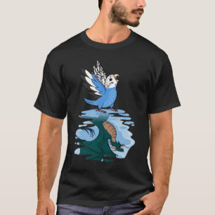 Parrot & Dragon Reflection I Blue Budgie Budgeriga T-Shirt