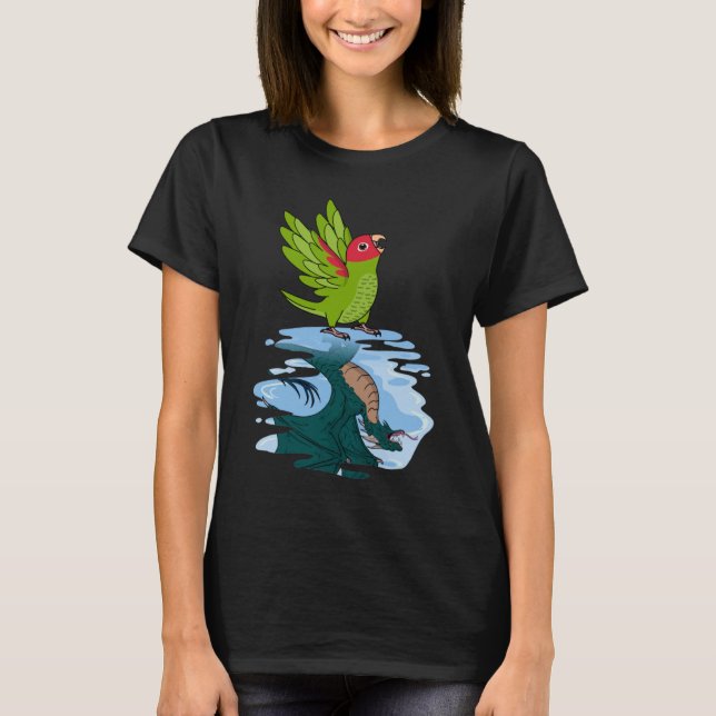 Parrot & Dragon Reflection I Cherry headed Conure  T-Shirt (Front)