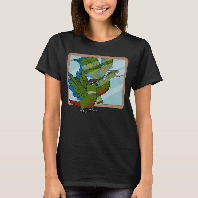 Parrot & Dragon Reflection I Green Cheek Conure  1 T-Shirt (Front)