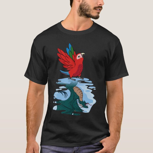Parrot & Dragon Reflection I Green winged Macaw  2 T-Shirt (Front)
