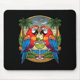 Parrot Drinking Margarita Summer Women Bird Lover Mouse Mat