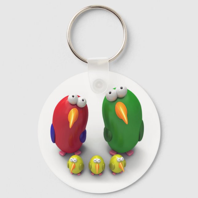 Parrot family key ring (Front)
