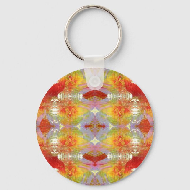 Parrot feathers pattern key ring (Front)