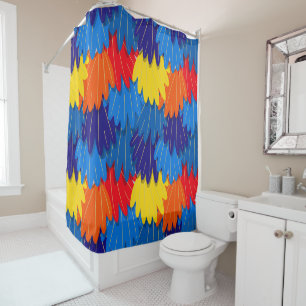 Parrot Feathers Scarlet Macaw Exotic Bird Patten Shower Curtain
