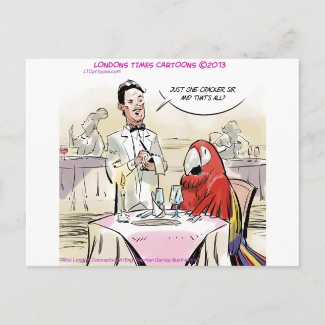 Parrot Fine Dining Funny Postcard (Front)