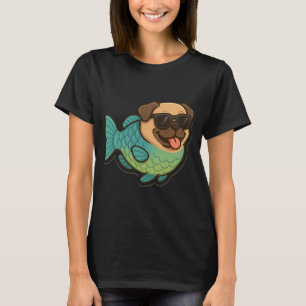 Parrot Fish with a Funny Pug Head T-Shirt