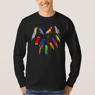 Parrot Flock Heart Tee Summer Vacation Bird Owner
