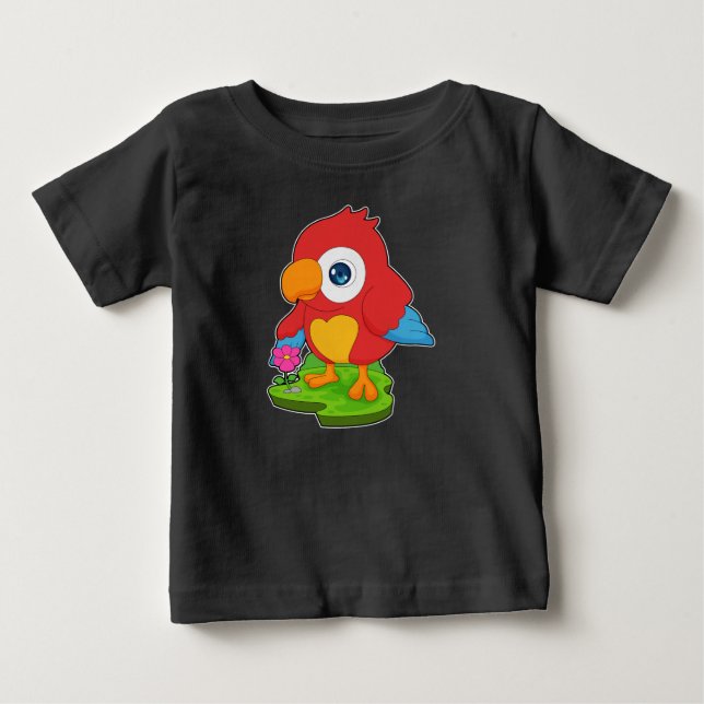 Parrot Flower Baby T-Shirt (Front)