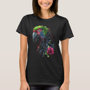 Parrot Flowers Robot  Animal Bird Parrot T-Shirt