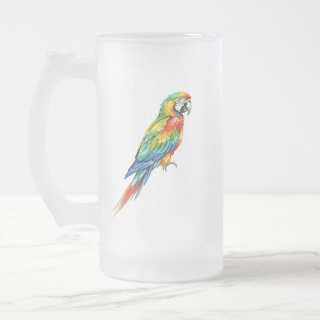 Parrot Frosted Glass Beer Mug (Left)