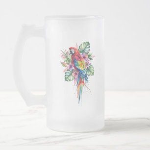 Parrot Frosted Glass Beer Mug