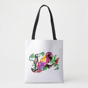 Parrot fun summer tote bag