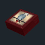 Parrot Gift Box Custom African Grey Jewellery Box<br><div class="desc">Parrot art gift box personalised African Grey parrot keepsake box and parrot art gifts customisable tropical birds art gift box African Grey Parrot wooden box men women kids friends and family African Grey Parrot gift box by artist / designer Kim Hunter see www.kimhunter.ca for many more wildlife art gifts &...</div>
