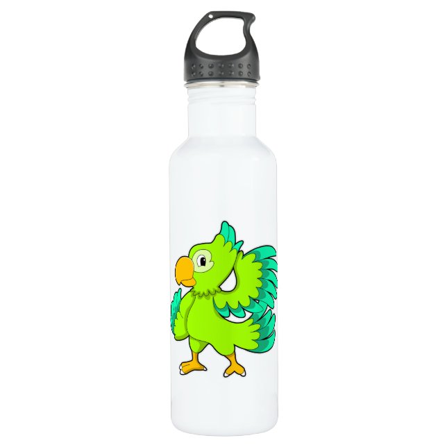 Parrot green 710 ml water bottle (Front)