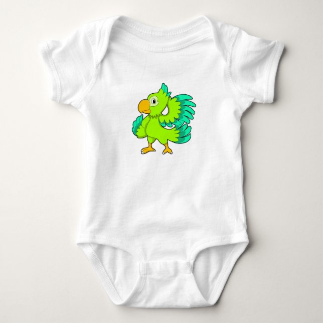 Parrot green baby bodysuit (Front)