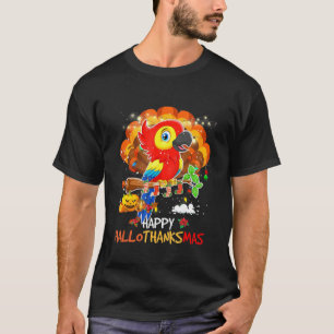 Parrot Halloween And Merry Christmas Happy Halloth T-Shirt