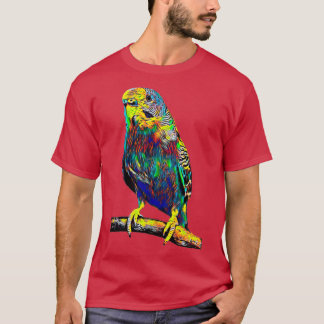 Parrot Hanging on a Tree Bird Colourful Design T-Shirt