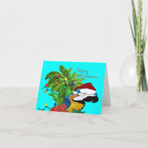 Parrot head Christmas tropical Holiday Card