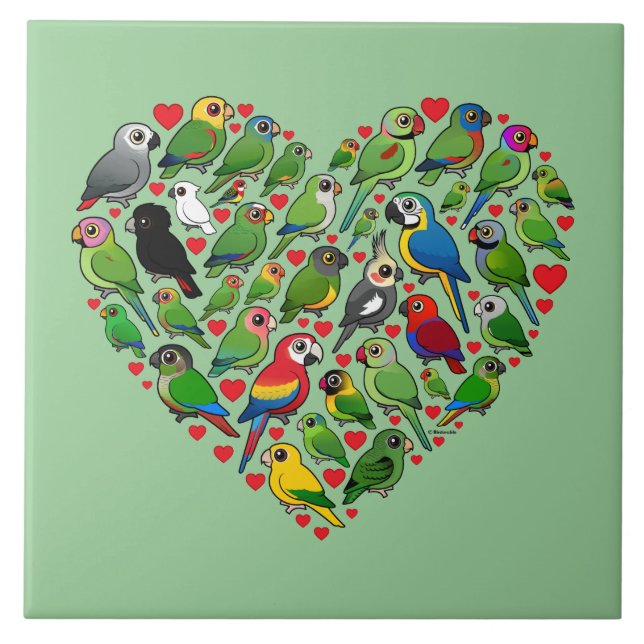 Parrot Heart Tile (Front)