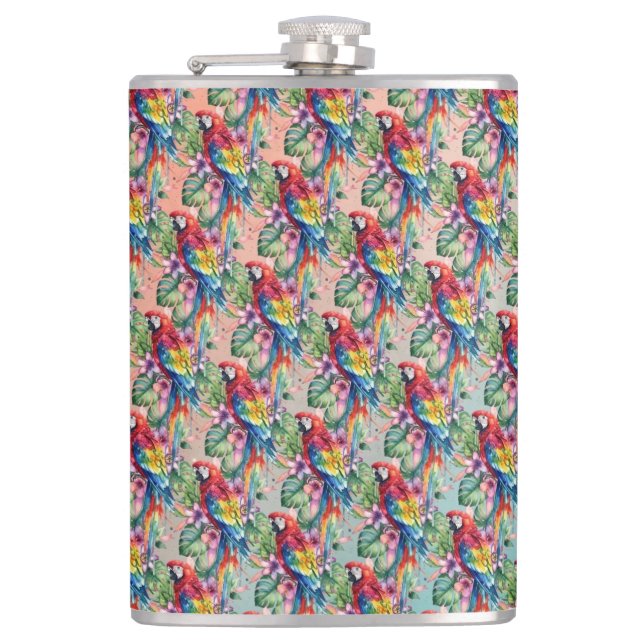 Parrot Hip Flask (Front)