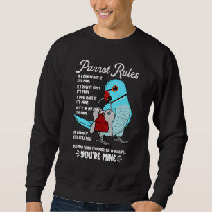 Parrot House Rules It's Mine I Blue Indian Ringnec Sweatshirt