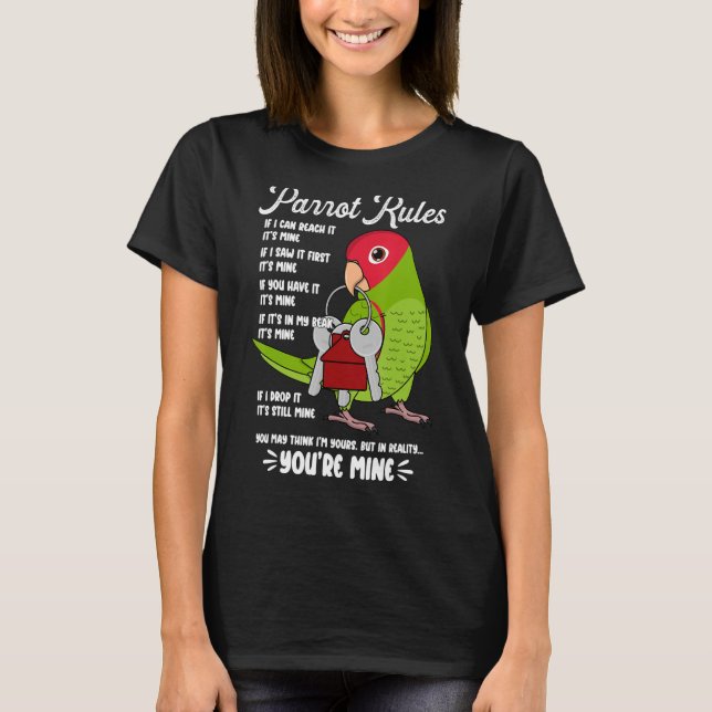 Parrot House Rules It's Mine I Cherry-headed Conur T-Shirt (Front)