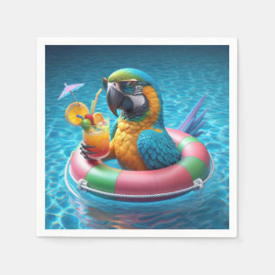 Parrot In a Swimming Pool Napkin
