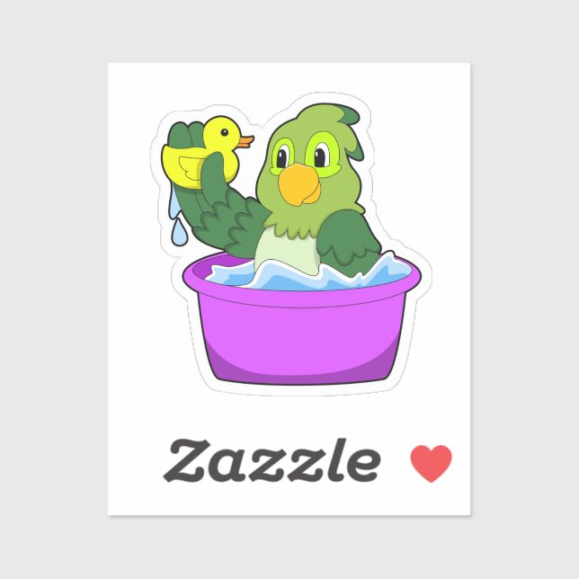Parrot in Bathtub with Duck (Sheet)