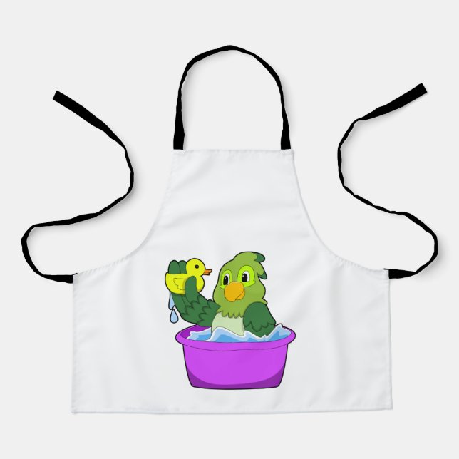 Parrot in Bathtub with Duck Apron (Front)