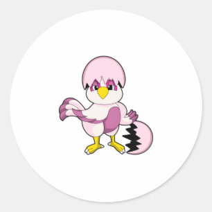 Parrot in Egg with Eggshell.PNG Classic Round Sticker