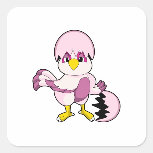 Parrot in Egg with Eggshell.PNG Square Sticker (Front)