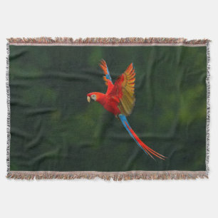 Parrot in Flight Throw Blanket