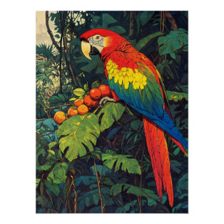 Parrot in the Jungle Poster
