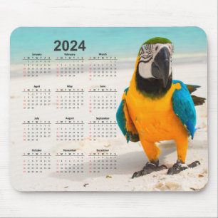 Parrot in the Sand 2024 Calendar Mouse Mat