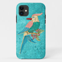 Parrot Jewel Turquoise Snowflakes iPhone 5 Case