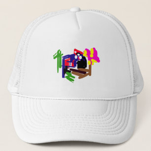 Parrot joy summer time trucker hat