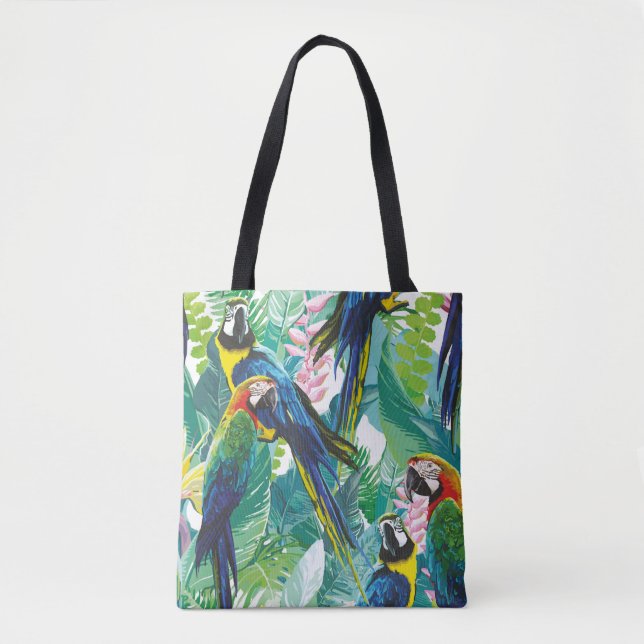 Parrot Jungle Bird Tote Bag (Front)