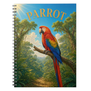 Parrot Jungle Canopy Watercolor GeoSaga Notebook